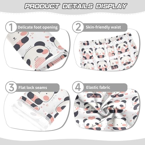 KLL Chinese Panda Cute Cartoon Toddler Girls Leggings Comfortable High Waisted Pants Exercise3