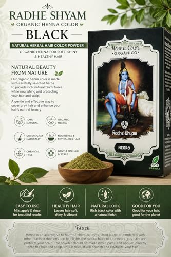 Black Natural Henna Tinte de Cabello 100% Natural - 100 GRS en Polvo - Sin Químicos - Negro - para Todo Tipo de Cabello
