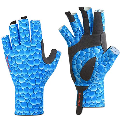 BEACE Fishing Gloves,Sun Gloves for Men & Women,Sun UV Protection Gloves,UPF50+ Gloves for Outdoor,Kayaking,Rowing,Canoeing,Paddling