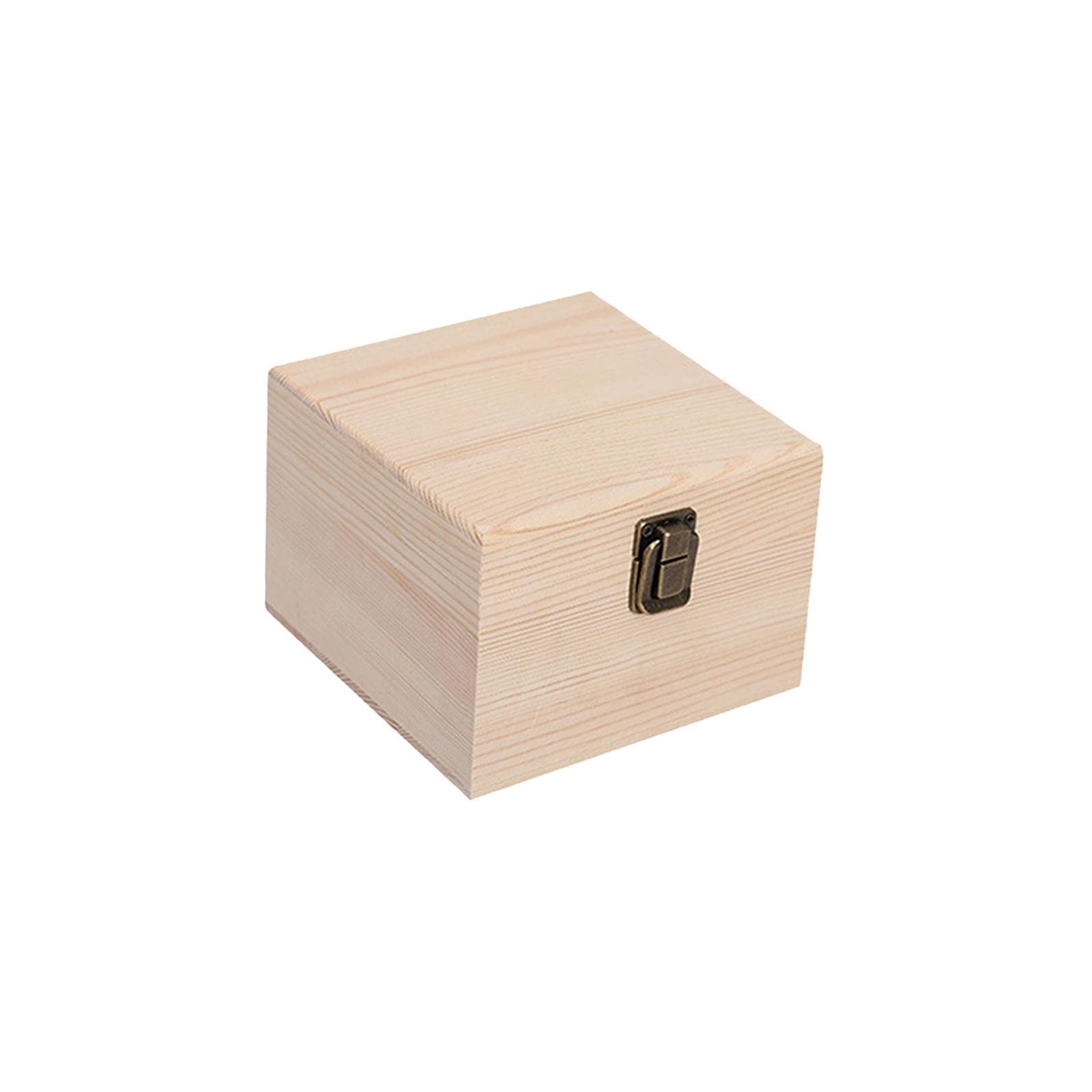 WOVEBIUS Wooden Storage Box Portable Home Decorations Unfinished Gift Box Trinket Box wood 14x14x10cm