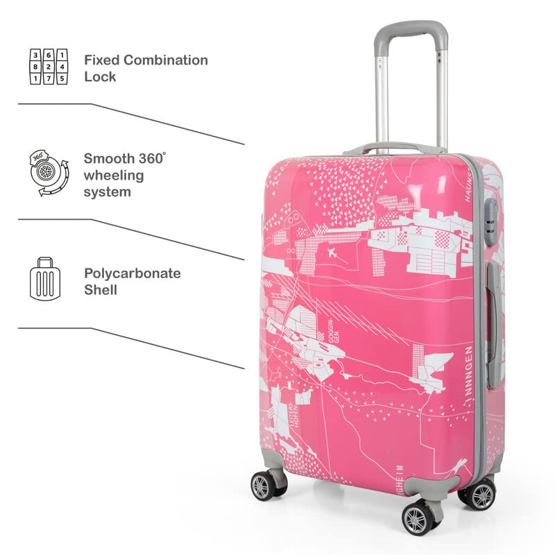 Image of Polo Class 2Pc Set Travel Trolley Bag (20 /28 inch) - Pink