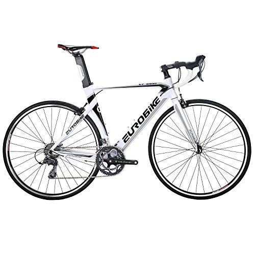 EUROBIKE XC7000 ロードバイク 700C 28C リム高度30 アルミ合金自転車 16Sハンドル変速 钳形ブレーキ通勤通学自転車 フレームサイズ：54cm ホワイト