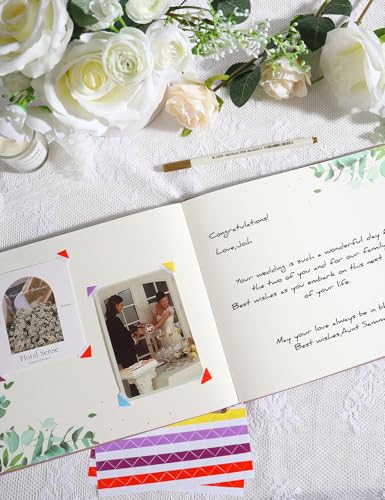 Image of molekaus Wedding Guest Book Hardcover 8 inch x 10 inch,100 Pages | Wedding Guest Book,Guest Book Weddings Reception,Polaroid Guest Book for Wedding with Pen, Photo Corner