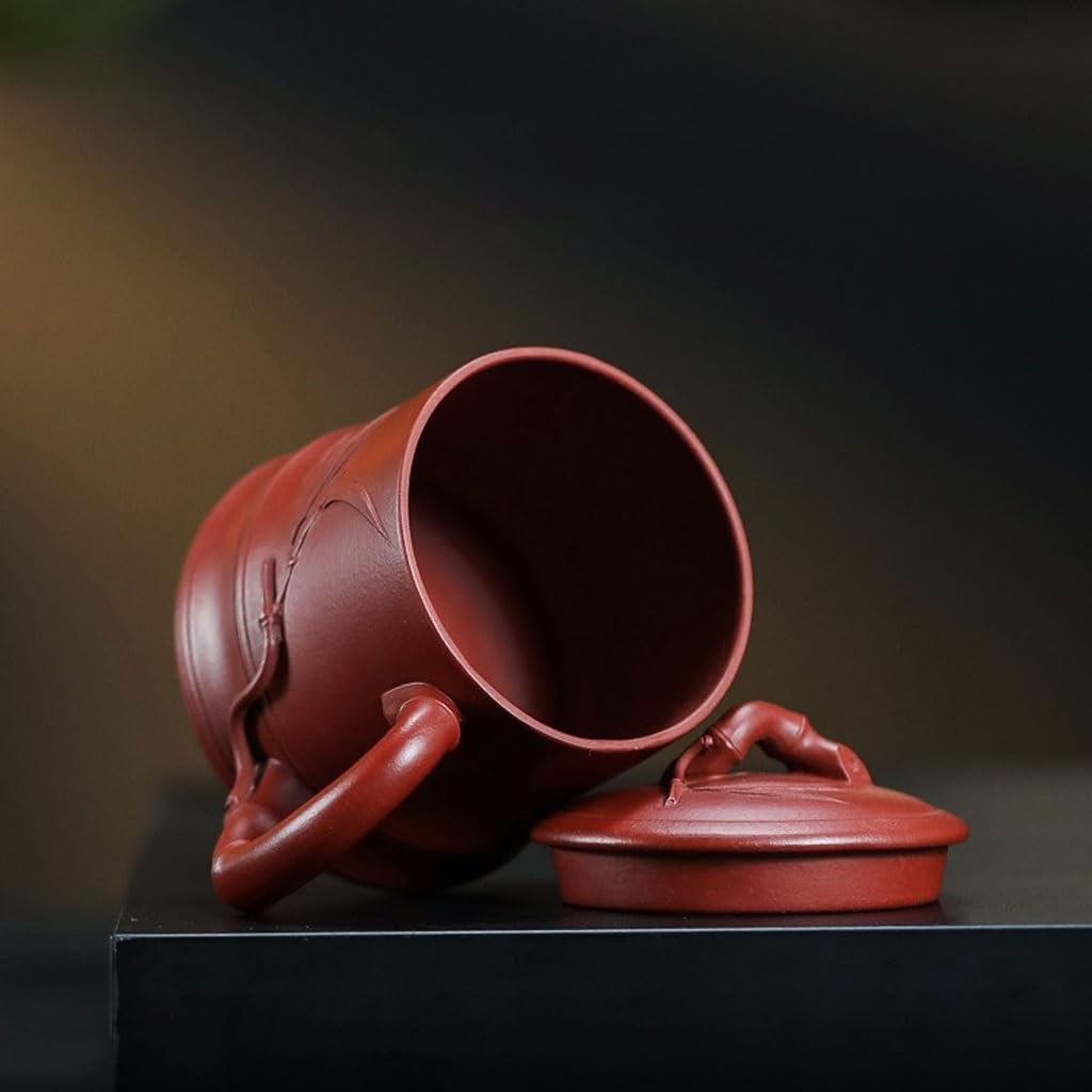 Filiżanki do Matchy Ręcznie robiony kubek do kawy z pokrywką na biurko, kubek do herbaty, zestaw do herbaty Kung Fu, 380 ml, kreatywny design zestaw do herbaty z zaparzaczem