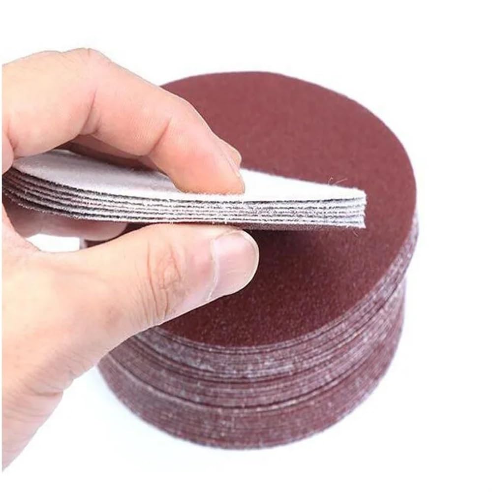 papel de lija 100 unids 4 "100 mm Flooked Paper de lija disco papel de lija trasero Flocado Redondo Papel de lija Avasivo (Size : 100Pcs 120grit)