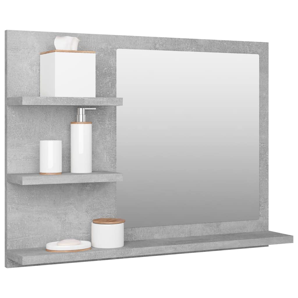 vidaXL Lustro łazienkowe, szarość betonu 60x10,5x45 cm