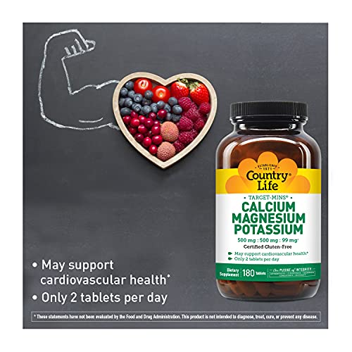 Country Life 02486 Target-Mins - Cardiovascular Health Support With Magnesium, Potassium & Calcium, Free-Form Amino Acids, Zinc-Free Electrolyte Supplement thumb #6