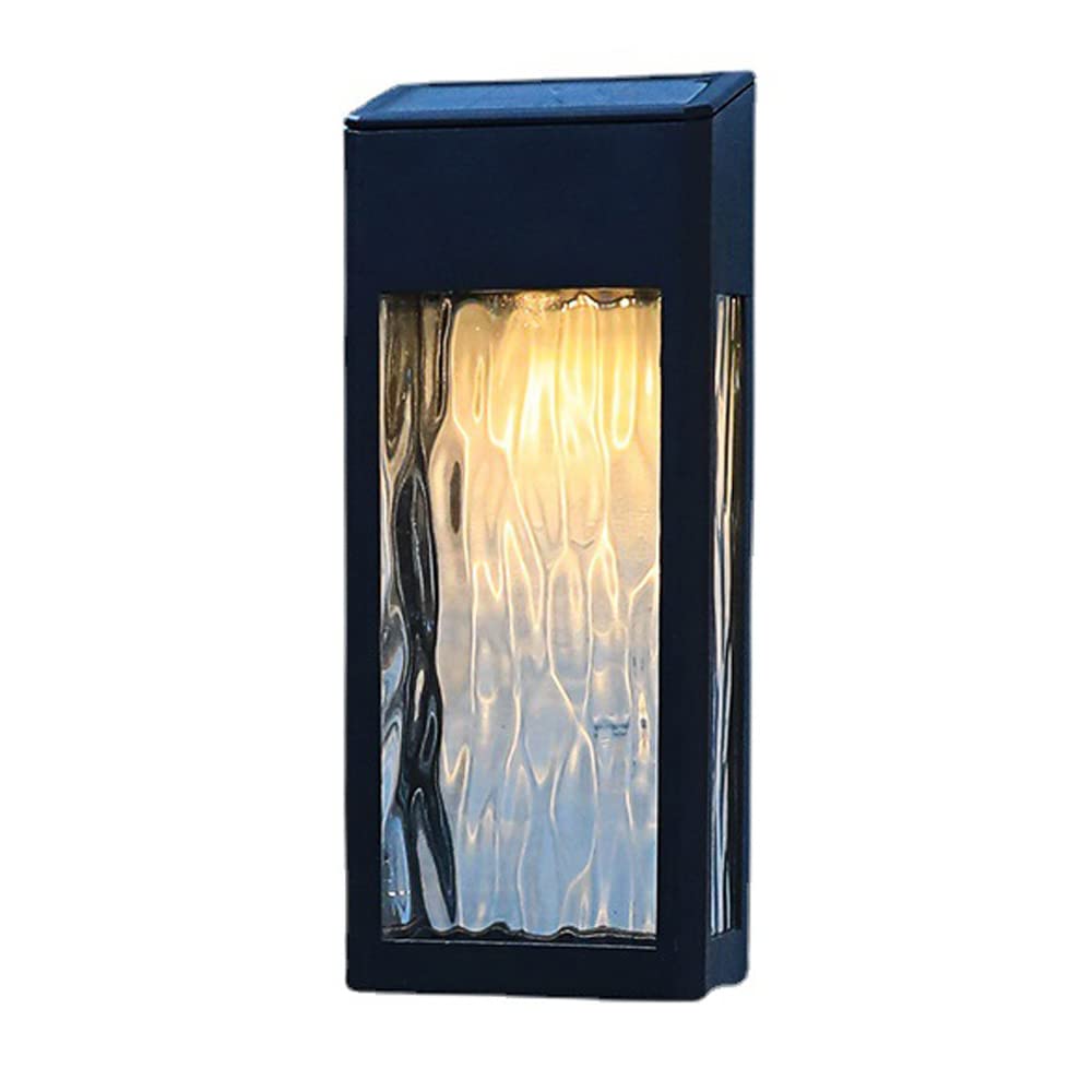 Faroles solares de Pared para Exteriores - Apliques LED Impermeables IP44 para Porche, Patio y Valla, lámparas de Seguridad Decorativas en Negro Mate, iluminación Exterior de Montaje