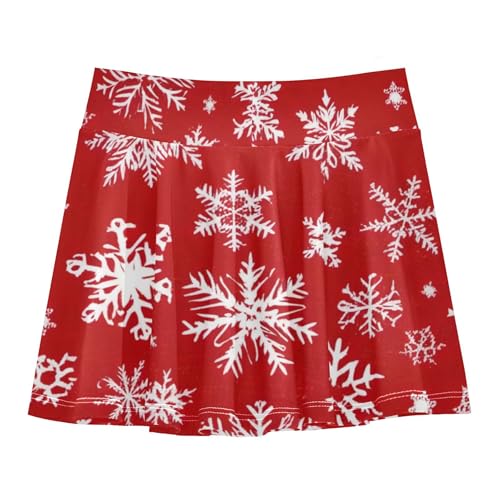 Toddlers Tennis Skirts Snowflakes Red Athletic Shorts Girls Skorts Cool Pink Cheer Skirt 4t2