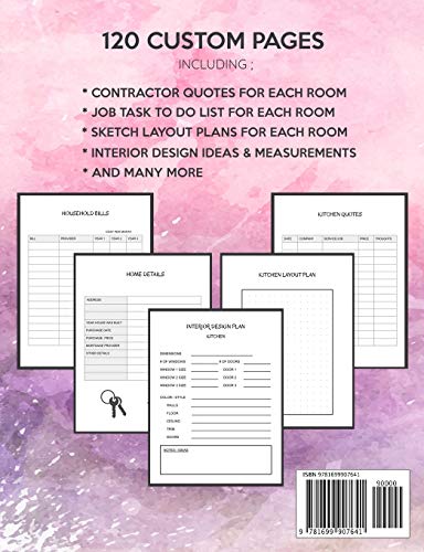 First Time Buyer: Home Improvement Planner - Record All Renovation Details One Room At A Time - Design Ideas, Room Measurements, Task To Do List, ... Notes - Also Record Household Bills Etc. image 4