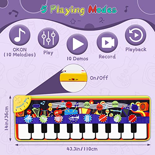 Best Piano Mats: make your kids happy with their footsteps on musical layout 14 Musical Piano Mat for Toddlers - 28 Music Sounds Floor Piano Keyboard Dance Playmat - Toy & Gift for Kids 1-5 Years Old Boys Girls #1