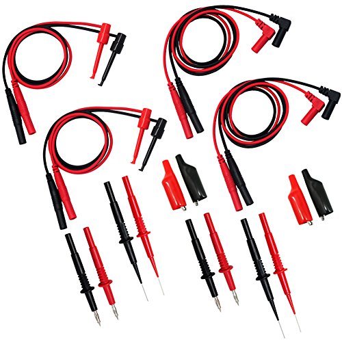 2pcs AideTek TLP20157 Multimeter Meter Prüfspitzen Messleitungen TL809 für Zubehör Set, Inkl. Verlängerungskabel Prüfspitze Mini-Haken Krokodilklemmen
