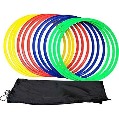 12 Pc Sport Training Agility Speed Ring Hoops Football Soccer Basketball 45cm Uk Cover