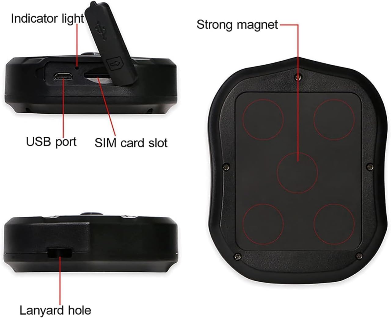 TKMARS GPS Tracker Ohne ABO Auto GPS Tracker mit Kostenloser App, Kein Abonnement Erforderlich, 90 Tage über Standby-Zeit, Starke Magnetische Wasserdicht. 5000mah