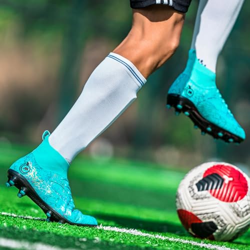 Mens Womens Soccer Cleats Youth Soccer Shoes Football Shoes High-Top Football Cleats Outdoor/Indoor Athletic Shoes Sneakers 6