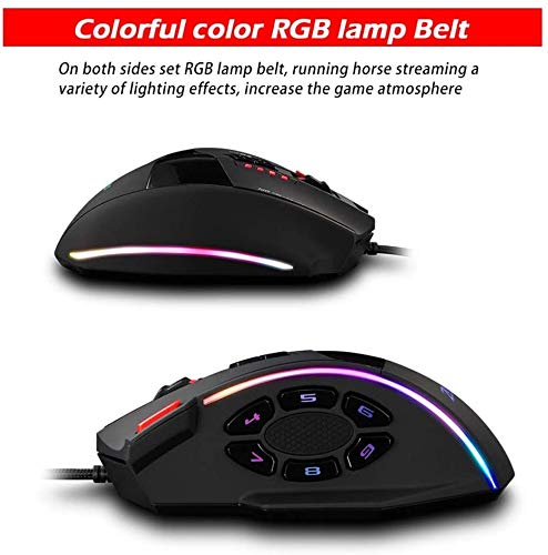 Zelotes Gaming Muis, 12 Programmeerbare Toetsen Computer Muis,4800DPI