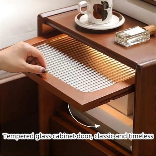 Mid-Century Modern Nightstand - Real Oak Wooden Bedside Table with Storage - Stylish End Table & Coffee Table for Bedroom, Living Room - Durable, Versatile Design