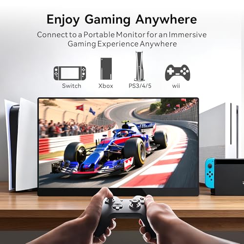 Image of CUNPU 15.6 inch Portable Monitor Touchscreen 1080P FHD 60Hz 10-Point Touch Screen Monitor Portable with Protective Sleeve, Dual Speakers, USB-C & Mini HDMI, Travel Monitor for Laptop, PC, Phone