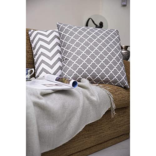 Penguin-Home-Set-of-4-Grey-Cushion-Covers-45x45cm-Double-Sided-Square-Pillow-Covers-100-Pure-Cotton-Invisible-Zipper-Geometric-Design-Pillow-Cases-for-Living-Room-Bedroom-Sofa-18x18-Inch