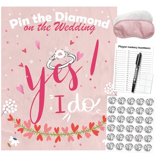 Bridal Shower Games, Pin The Diamond on The Wedding, Bridal Showe...