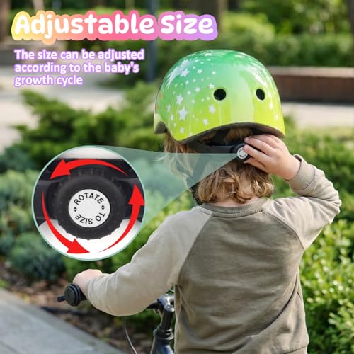 Image of Toddler Kids Bike Helmet, Adjustable and Multi-Sport, 3 Sizes for Ages 1-2-3-5-8-14 Years Child Infant Boys Girls