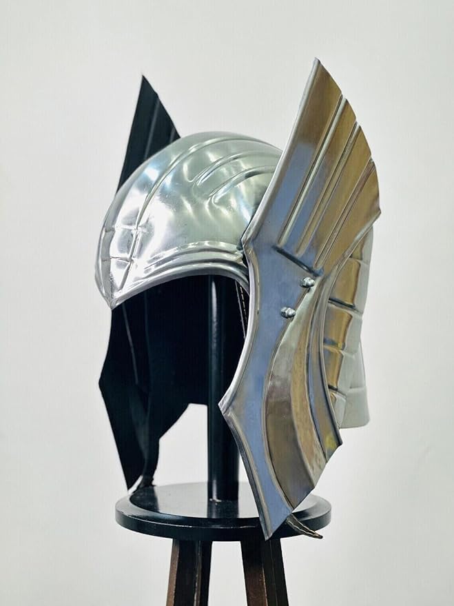 Mittelalter Ragnarok Thors Helm Metall Wikinger Helm von Thor Mighty Mjolnir Helm Stahl LARP Thor Helm Replik für Cosplay Halloween