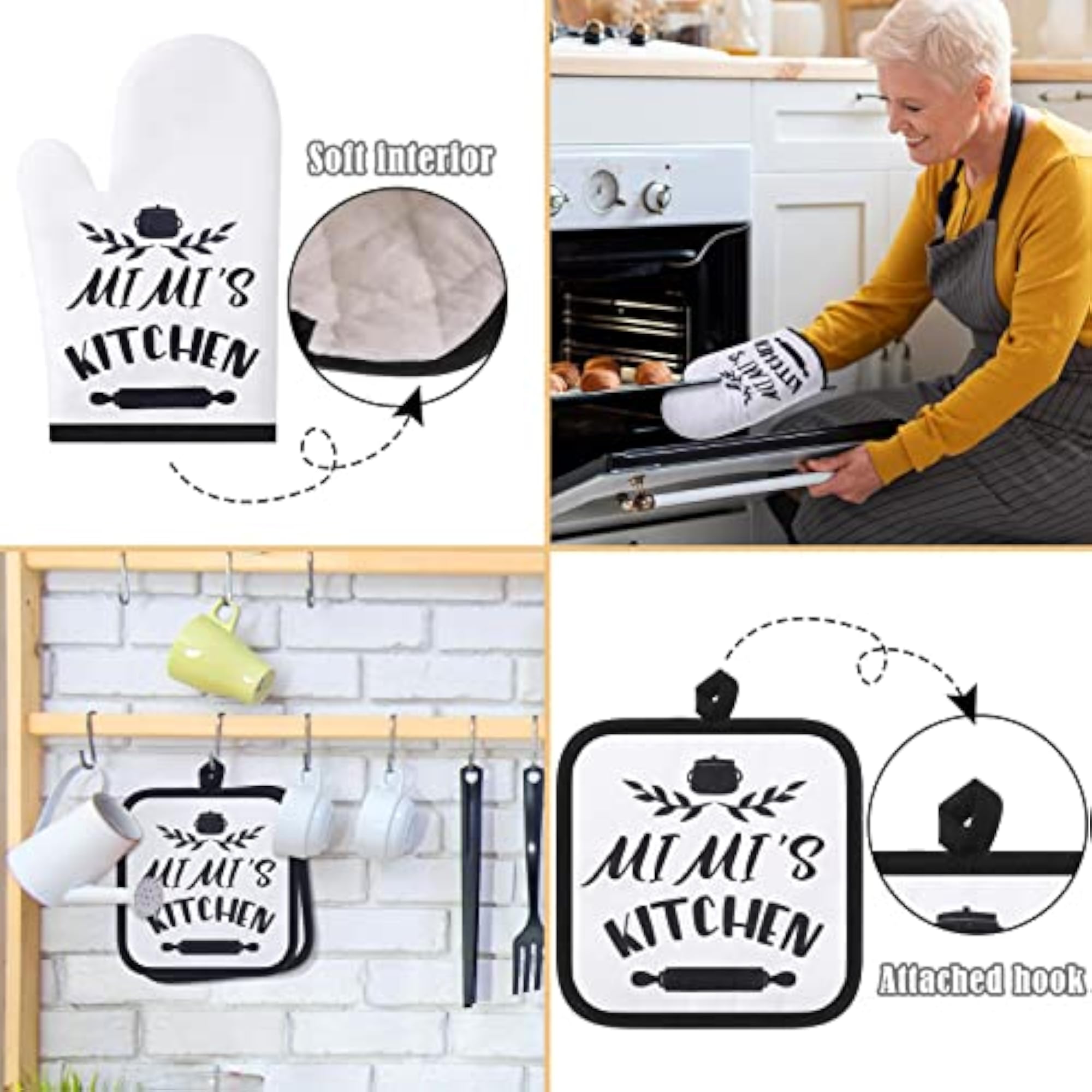 5 Pieces Mimi Kitchen Set, Dish Towels & Oven Pads