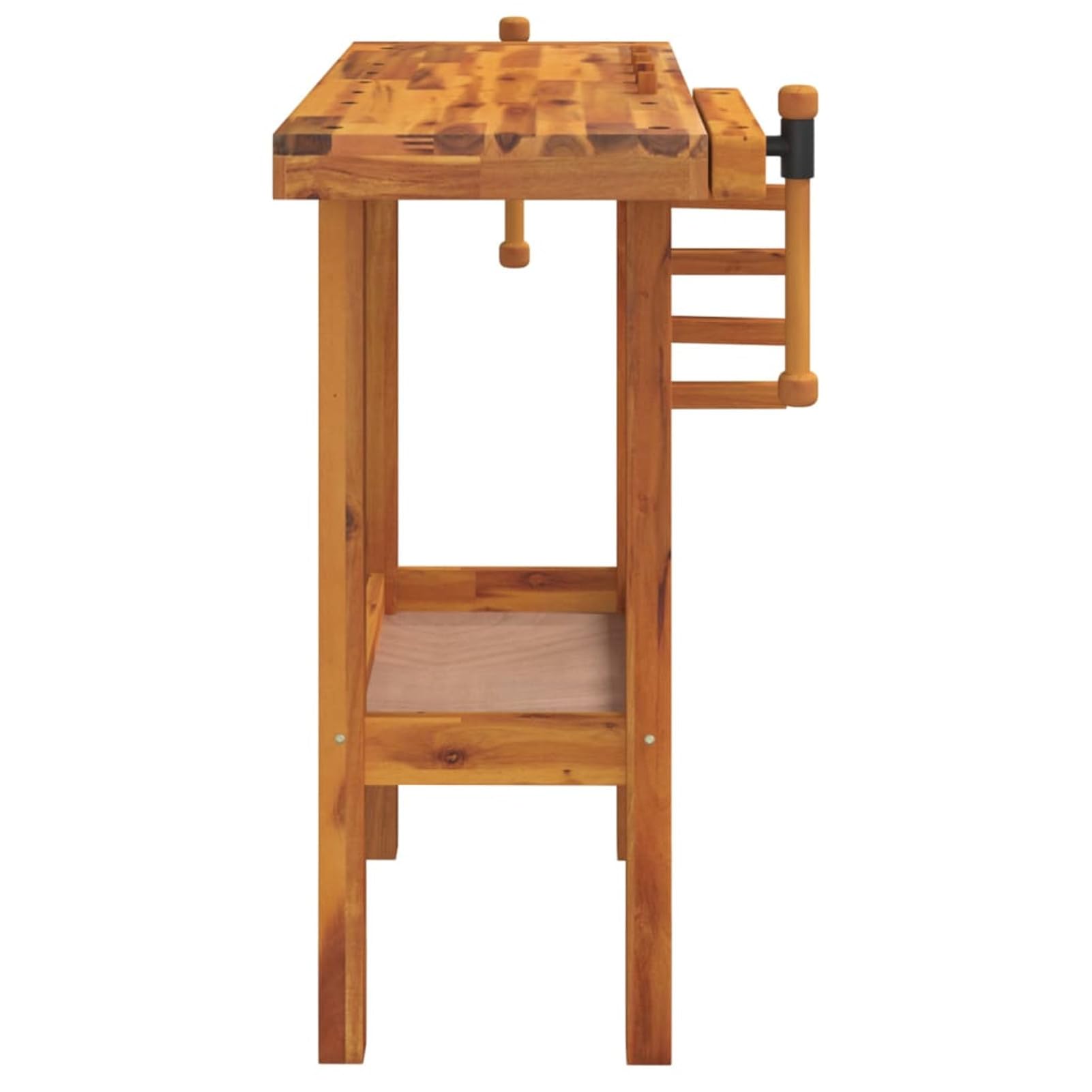 JUDYY Banco Trabajo con Tornillos de Banco, Mesa De Trabajo Taller, Caballete Mesa, Banco Herramientas, Bancada De Trabalho, Caballete para Mesa, Madera Acacia 92x48x83cm