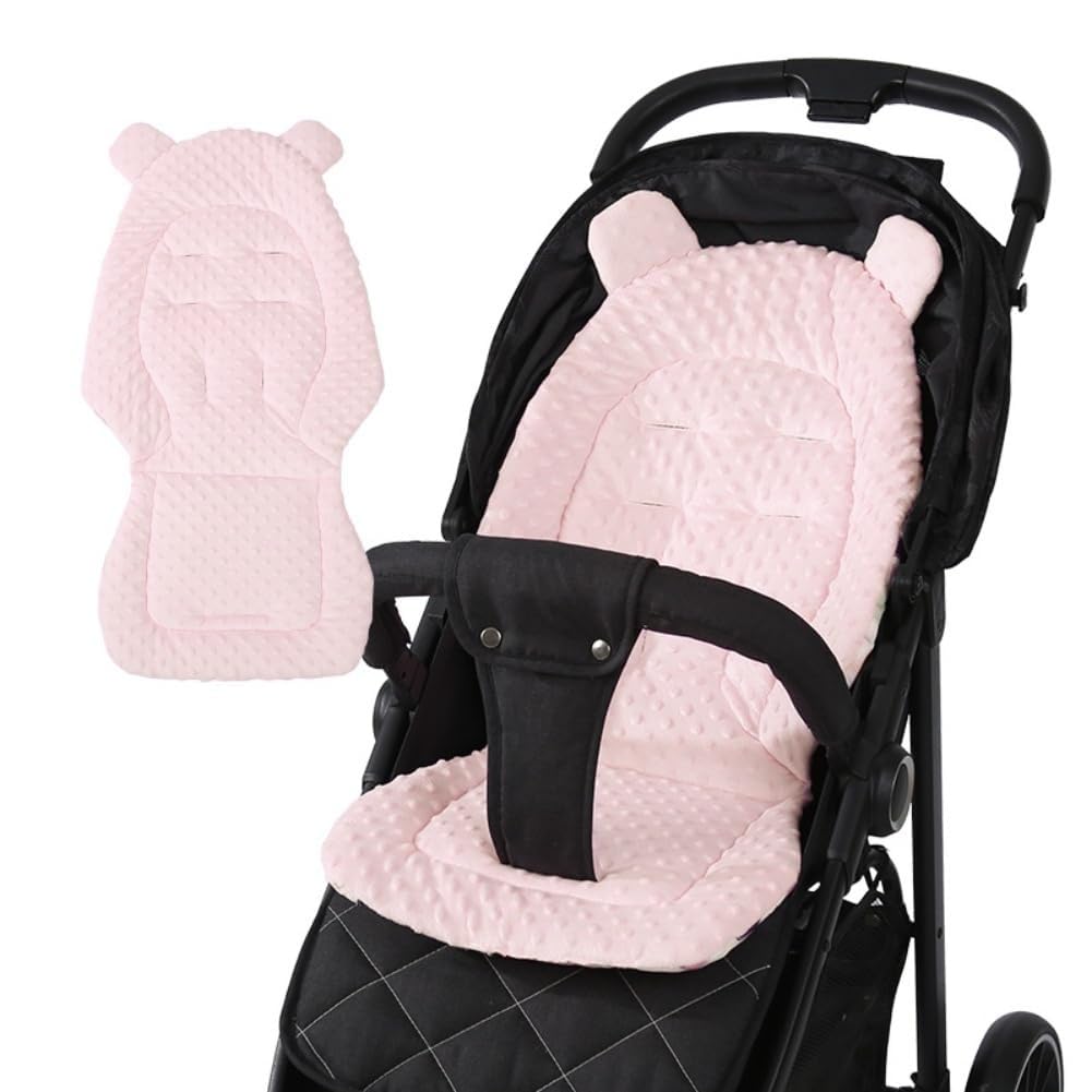 Cute Baby Pushchair Seat Liners Universal Pram Soft Comfy Seat Cushion Infant Newborn Baby Stroller Reversible Plush Mesh Liner Pad for Pushchair Pram Stroller High Chair Buggy 80×40cm
