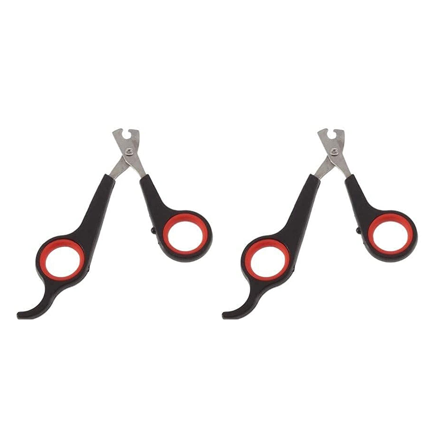 SOLDOUT 2 PCS Grooming Pet Clipper Rabbit Claw Toe Tool Trimmer Dog Shear Toenail Cat Nail Scissors Animal Paw Parrot Bird Cutter (2 PCS, Black/Red)