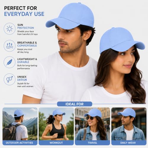 Image of Branded Cap for Men Women Unisex Boy's Girl's Topi Adjustable Strap Free Size Cotton Summer Sports Cricket Gym Dance Free Size