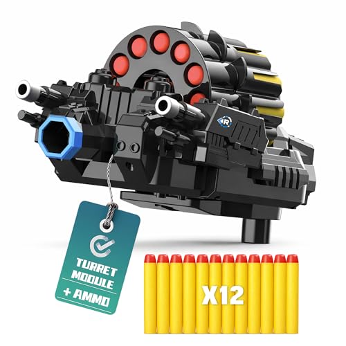 Image of Blue Foam Dart Launcher Attachment for RC Toy Vehicle, Soft Foam Dart Shooter Replacement Module for Remote Control Stunt Car Toy, Kids RC Toy Accessory Spare Part
