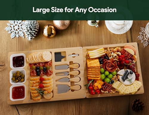 Easoger Charcuterie Boards Set - 3 in 1 Magnetic Extra Large Cheese Board with 3 Bowls, House Warming Gifts New Home, Wedding, Bridal Shower, Christmas Gifts for Women