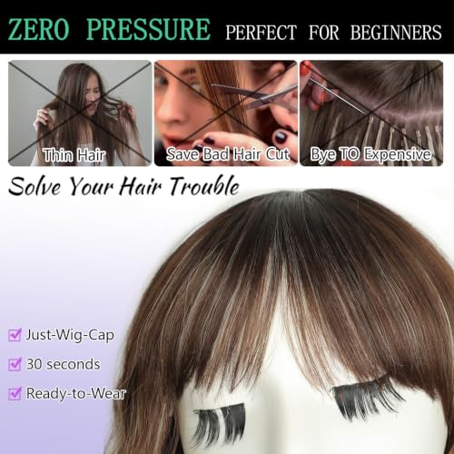 Image of AISI HAIR Bob Curly Wig with Bangs Short Wavy Wigs for Women | 14 inch, Ready to Wear, Heat Resistant Fiber Hair, Shoulder Length wig, Natural Appearance, Beginner Friendly for Daily