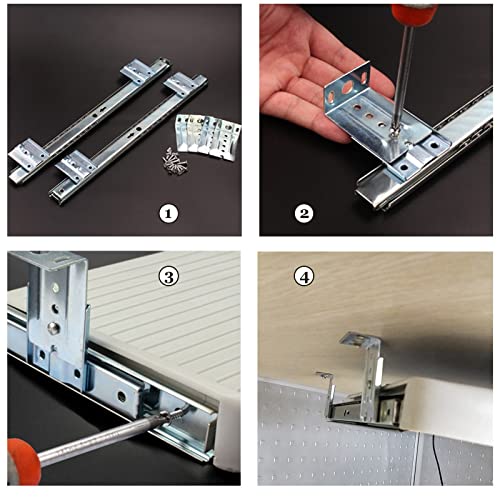 Estensione da scrivania per tastiera e mouse - Ripiano porta tastiera - Legno naturale - con guide di scorrimento con cuscinetti a sfera da 14 pollici - Scorrimento facile e silenzioso - Da installa