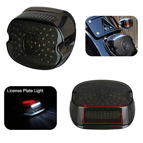 Ovotor Led Tail Light Smoke Lens Lay Down Tail Lamp With Braking Turn Signal Replacement For Harley Sportster Dyna Fxdl Electra Glides Road King #TOP5