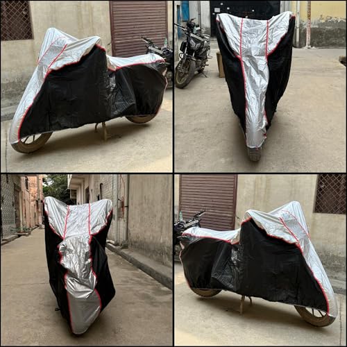 Image of Motorcycle Scooty Body Cover for Outdoor Use - Heavy Fabric Water Resistant Two Wheeler Cover with UV, Dust & Rain Protection Compatible for Ola S1 Pro