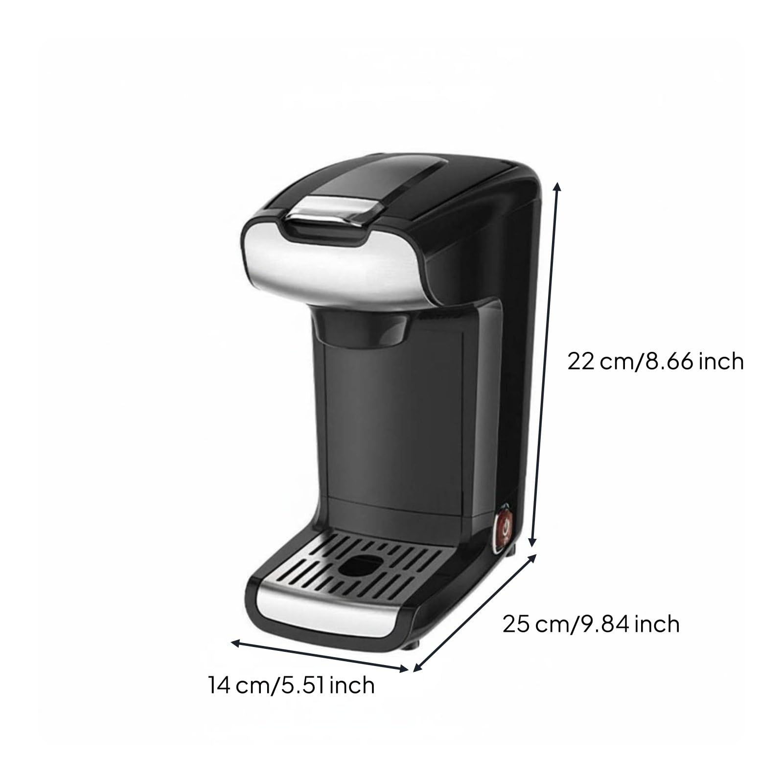 predolo Cafetera de Cápsulas y Café Molido Diseño Compacto Cafetera Eléctrica Monodosis Apagado Automático para Cocina, Oficina