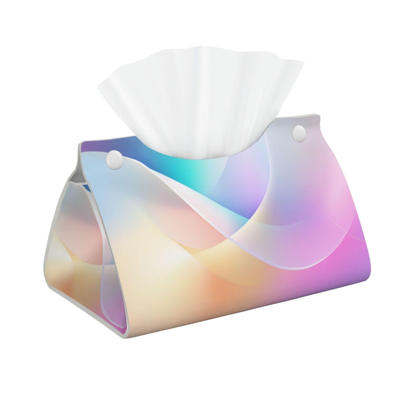 Pastel Abstract Gradient Colors Green Purple Tissue Box Cover Rectangle Pu Leather Tissue Box Holder for Car Bathroom Bedroom Desk Tabletop Decor