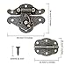Small Hinges for Wooden Box 6 Pieces Decorative Latch Repair Kit - Jewelry Box Hinges Buckle Wooden Box Latch Decorative Hasp Latch with 12 Antique Bronze Engraved Designs Hinge and 100 Screws