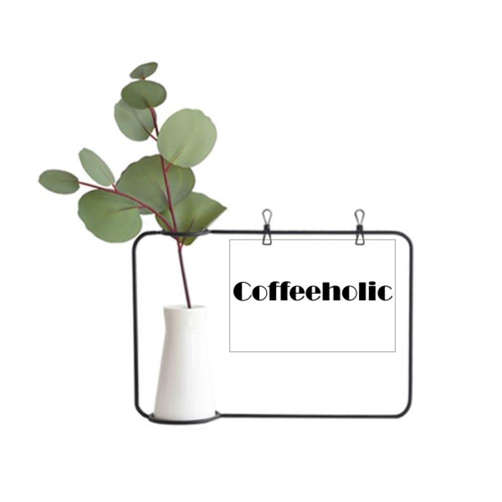 Bestchong Stylish Word Coffeeholic Metal Picture Frame Cerac Vase Decor