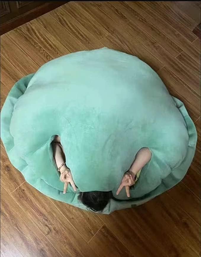 Miniatura 8 de Almohada 3D de concha de tortuga portátil, bonito disfraz de animal, divertido vestido, cojín decorativo para el suelo para sofá cama (tamaño  59