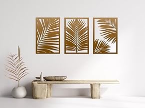 Palm Leaf Triptych Wood Wall Art