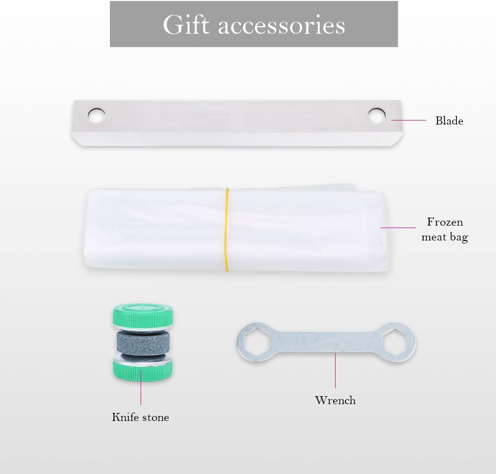 Manual Frozen Meat Slicer Stainless Steel Cutter Machine for Home Kitchen Use Commercial Beef Mutton Roll Cutting Slicers for Hot Pot Lover (Metal Silver)