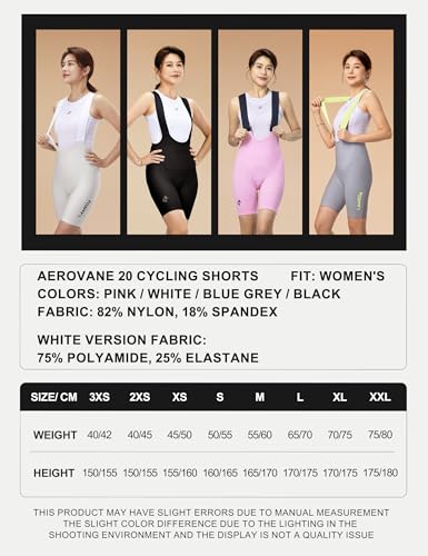 LAMEDA Damen Radträgerhose Radhose Kurz Gepolstert mit Trägern Atmungsaktive Fahrradhose Radlerhose Schnelltrocknend Bibshorts Fahrrad Trägerhose UPF für Rennrad MTB Radsport Gravelbike Weiß L