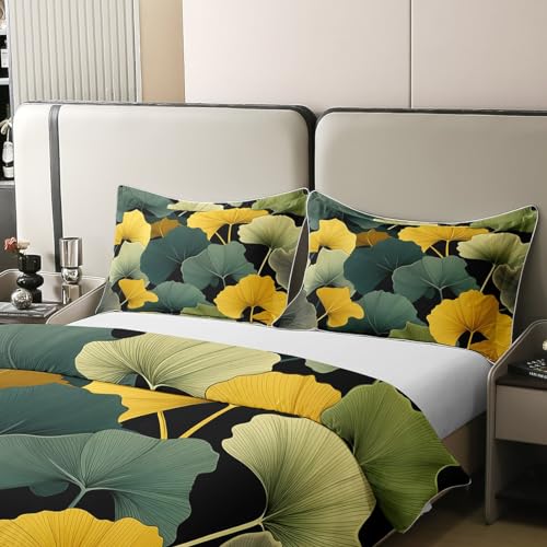 Parure de lit feuilles botaniques coton pour une chambre cocooning rustique