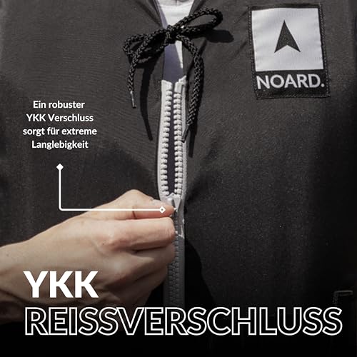 NOARD Schwimmhilfe – Black Edition – 50-70 kg – Schwimmweste für Erwachsene geeignet – 50N Auftrieb – inkl. Solas Reflektoren