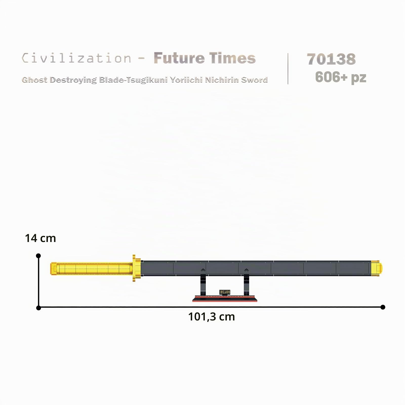 JMBricklayer Anime Katana Mattoncini da Costruzione, 70138 Set Spada, Giocattolo Cosplay Ninja Mattoncini ad Incastro, Modello Regalo per Adulti e Ragazzi da 8+ con Fodero e Supporto