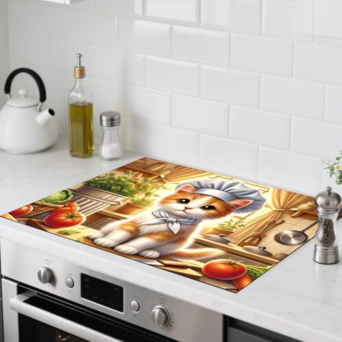 Image of Nuxovilar Chef Cat Stove Cover Diatom Mud 20.47x28.34 In