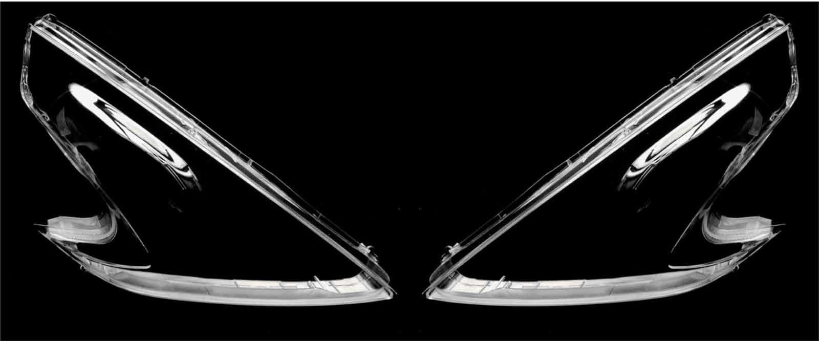 Car Front Headlight Lenses for Nissan 370Z 2009-2017, Headlamp Lens Cover Clear Headlamp Light Shell Transparent Lampshade,A Pair